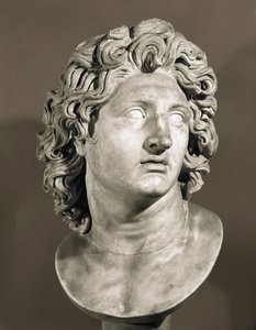 マケドニアの王であり、ペルシャを征服したアレクサンダー大王（紀元前356-323年）の胸像。ギリシャの原型のローマのコピー、大理石の彫刻。ローマ、カピトリウム美術館