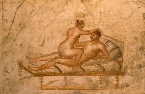 ポンペイ、ヴェッティー家の立方体のエロティックなフレスコ画（ユネスコ世界遺産リスト 作： Roman Roman