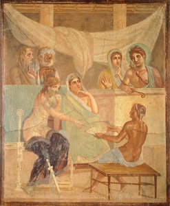 アドメトゥスとアルケスティスを描いたフレスコ画（ポンペイ出土）（ユネスコ世界遺産リスト 作： Roman Roman