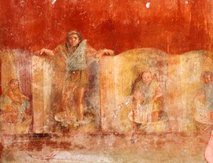 洗濯人を描いたフレスコ画（ポンペイ出土、ユネスコ世界遺産登録 作： Roman Roman