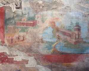 ポンペイ、小噴水の家の噴水ニンファエウムのフレスコ画（ユネスコ世界遺産 作： Roman Roman