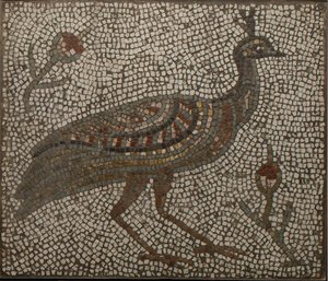 孔雀と花のモザイク、3〜4世紀（モザイク） 作： Roman Roman
