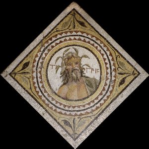 ティグリス川の擬人化、西暦2-3世紀後半（モザイク） 作： Roman Roman
