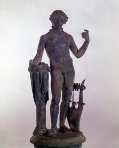 ローマ美術：ブロンズ製のアポロ像。ローマ古代美術博物館（ローマ 作： Roman Roman