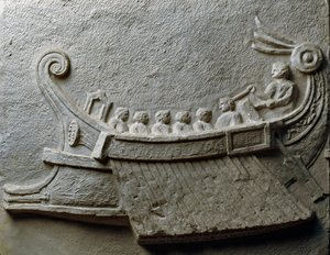 武装した兵士を乗せたトリリュム（低浮き彫り 作： Roman Roman
