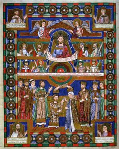 ライオンヘンリーの戴冠式とライオンのヘンリーの福音書からマチルダへの彼の結婚 作： Romanesque