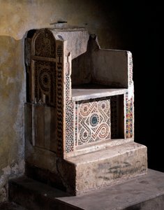 大理石とモザイクが施されたコスメトースタイルの教皇クレメンス7世の椅子 作： Romanesque