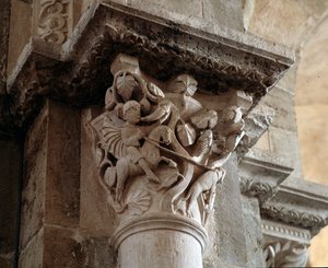 セント・ユースタス・ハンティング(彫られた資本) 作： Romanesque