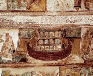 ノアのアーチ（天井のフレスコ画 作： Romanesque