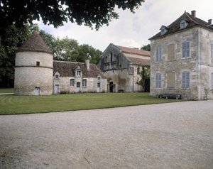 ドブスコット、教会、修道院長の住居の眺め 作： Romanesque