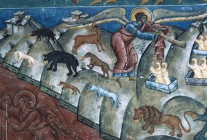 動物の排泄、最後の審判、1547-50からの詳細