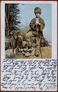 ルーマニアの羊飼いの少年を描いた絵葉書、1906年頃