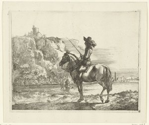 川沿いのライダー。 作： Romeyn de Hooghe (attributed to)