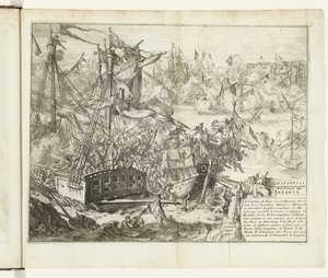 レパントの戦い、1571 Victoire de Lepanto (オブジェクトのタイトル) Guerres de Flandres (シリーズタイトル) 作： Romeyn de Hooghe (attributed to)