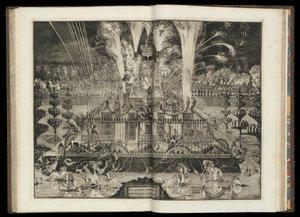 盛大な花火大会。The Triumphal Return of his British Majesty to Holland」（CBL AL 146, pl.67）より。