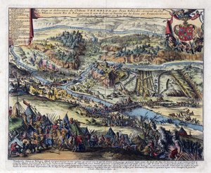 トルコ戦争（1672-1676） -La bataille de Trembowla (Terebovlia, Ukrine) - 1675年のTrembowlaの包囲 - Oeuvre de Romeyn de Hooghe (1645-1708) - 1690 - Etching, watercolour - 35,2x42,6 - Private Collection