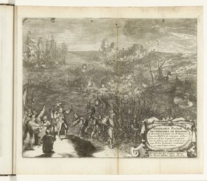1575年、スペイン兵のダイブランドへの夜行進曲 Admirable Pass[s]age des Espagnols en Zelande (オブジェクトのタイトル) Guerres de Flandres (シリーズタイトル) 作： Romeyn de Hooghe