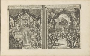 Abbesinië の中国の Rechtbank Chinese rechtbank / Tribunal des Chinois // Abyssinise Gerichts Handel / Justice des Abissins (オブジェクトのタイトル) 東西インド諸島とその他の場所 (シリーズ タイトル) 作： Romeyn de Hooghe