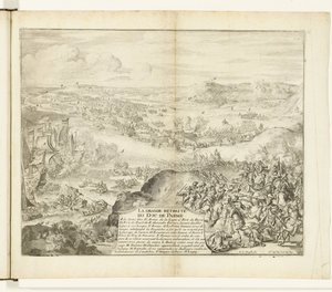 パルマ公軍の撤退、1592 年 ラ グランデ リトリート デュ ドゥ ドゥ パルム (オブジェクトのタイトル) Guerres de Flandres (シリーズタイトル) 作： Romeyn de Hooghe