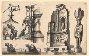古典的および疑似古典的なスタイルの建築の詳細 作： Romolo Achille Liverani