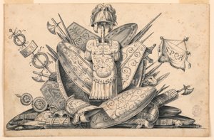 素描、武器のトロフィー、1830-1850年