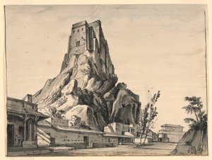 舞台美術、丘の上の城 作： Romolo Achille Liverani