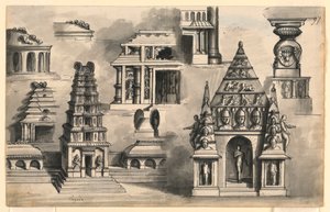 舞台美術、インド寺院詳細 作： Romolo Achille Liverani