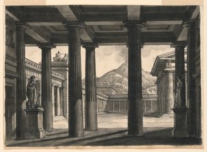 1827年、ミラノのスカラ座でのオペラ「ポンペイ最後の日」の舞台デザイン 作： Romolo Achille Liverani