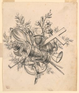 美徳のシンボルのトロフィー 作： Romolo Achille Liverani