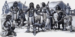 二人の白人の子供を連れたインディアン 作： ロン・エンブルトン