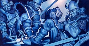魔法のリンゴ（紙にグワッシュ） 作： Ron Embleton