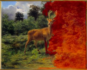 風に耳を傾ける鹿 作： Rosa Bonheur