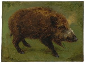 イノシシ（キャンバスに油彩） 作： Rosa Bonheur