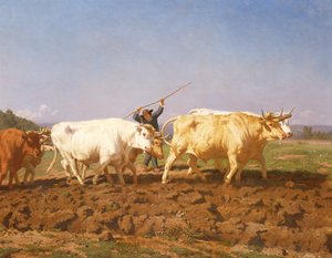 ニヴェルナスの耕作、1850年の詳細60149 作： Rosa Bonheur