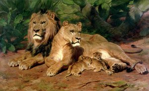 ホームでのライオンズ 作： Rosa Bonheur