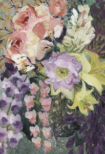 色とりどりの花が咲き誇る庭 作： Rosana Laiz Blursbyai