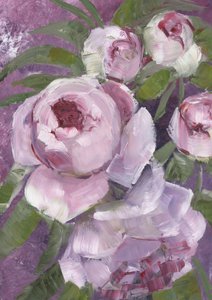 絵画的なピンクの牡丹 作： Rosana Laiz Blursbyai