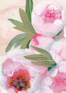 水彩画の牡丹の花 作： 