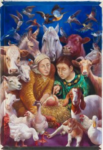 キリスト降誕, 2012 (キャンバスに油彩) 作： Rosemarie Adcock