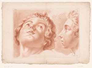 二人の少年の頭 自然からの描画の原則、パート 3 (シリーズ タイトル) IIIe Cahier de Principes du Dessin d