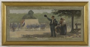 14区市庁舎の結婚会場のスケッチ：ル・ミディ、1889年頃（キャンバスにインク、油彩） 作： Roussel Géo Roussel Géo