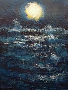 海に浮かぶ満月 作： Rucksi