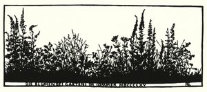 Rudolf Koch (litho) による家庭生活、シルエットのページ 作： Rudolf Koch
