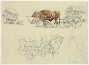 スロバキア農民の牛車と馬車の研究 作： Rudolf von Alt