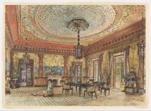 日本のサロン、VillaHügel、Hietzing、Vienna 作： Rudolf von Alt