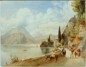 バレンナ（ロンバルディア、イタリア）。 作： Rudolf von Alt