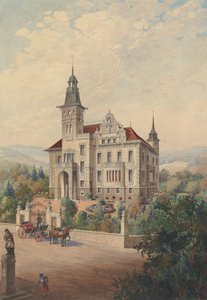 スイスの別荘の眺め、1896 年。 作： Rudolf von Alt