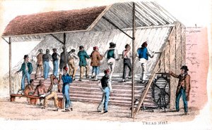 1827年、ロンドンのブリクストン刑務所にあるトレッドミル