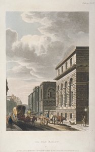 オールド ベイリーの眺め、北を望む、ロンドン市、1814 年 作： Rudolph Ackermann
