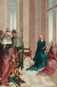 聖との絵馬 アンナ・セルドリットと聖レオポルド、ウルリッヒ、アンドレアス 作： Rueland Frueauf d. J.